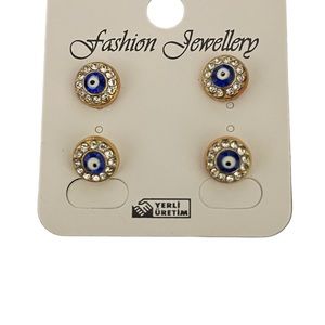 Circle evil eye earring
